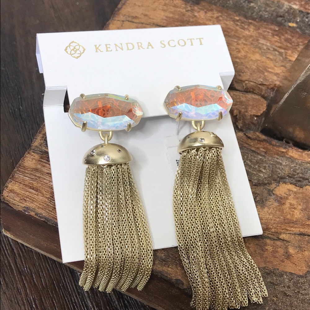 NWT Kendra Scott 14K Gold Plate Dichroic Freya’s - Picture 2 of 11